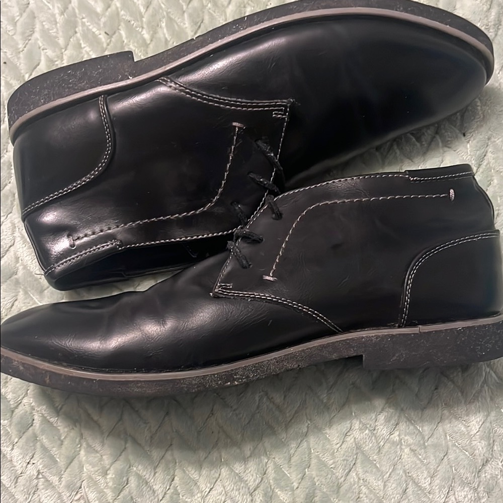 Dexter Black Chukka Boots Polished Leather Lace-Up